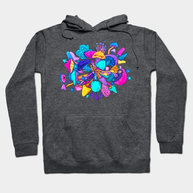 Mushroom Mandala - Zen Hippie Art Hoodie by rosiemoonart